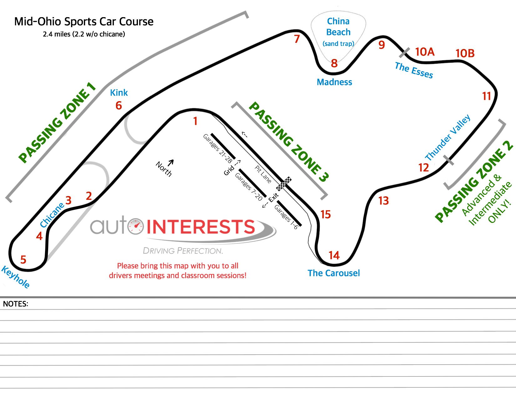 Mid-Ohio Track Map